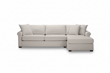 Load image into Gallery viewer, Beige sofa with two cushions on a white background