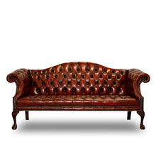 Load image into Gallery viewer, Camel Back Sofa in Antique Tufted Leather thomas-george-gallery