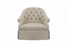 Load image into Gallery viewer, Blue tufted armchair on a white background