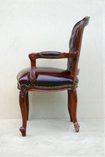 Load image into Gallery viewer, Louis XV Rose Arm Chair in Tufted Leather thomas-george-gallery