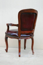 Load image into Gallery viewer, Louis XV Rose Arm Chair in Tufted Leather thomas-george-gallery