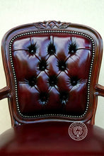 Load image into Gallery viewer, Louis XV Rose Arm Chair in Tufted Leather thomas-george-gallery