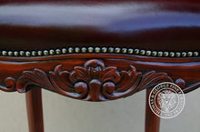 Load image into Gallery viewer, Louis XV Rose Arm Chair in Tufted Leather thomas-george-gallery
