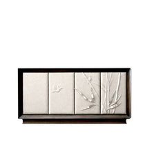 Load image into Gallery viewer, Nuovo Sideboard with Bamboo Design Artisan Leatherwork thomas-george-gallery