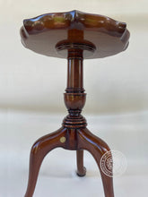 Load image into Gallery viewer, Georgian Pie Crust Wine Table with leather top