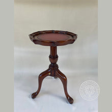 Load image into Gallery viewer, Georgian Pie Crust Wine Table with leather top