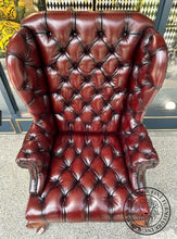 Load image into Gallery viewer, Queen Anne Wing Chair Tufted Seat & Arms thomas-george-gallery
