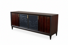 Load image into Gallery viewer, Uffi Sideboard with Acantha Sculpted Leather & Brass strips