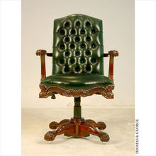 Load image into Gallery viewer, English Chippendale Executive Swivel Armchair 948 thomas-george-gallery