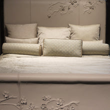 Load image into Gallery viewer, Nuovo Blossom Sculpted Leather Sleigh Bed thomas-george-gallery