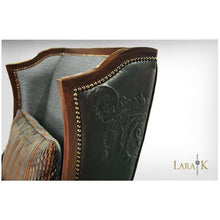 Load image into Gallery viewer, Nuovo Wing Chair with Acantha Sculpted Leather thomas-george-gallery