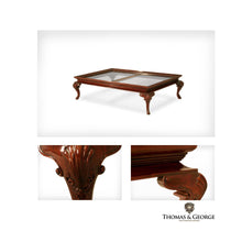Load image into Gallery viewer, Queen Anne Rectangular Glass Top Coffee Table thomas-george-gallery
