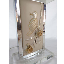 Load image into Gallery viewer, Sculpted Bird & Blossom Leather Table Lamp thomas-george-gallery