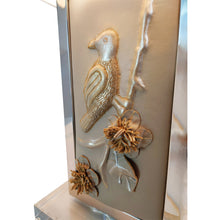 Load image into Gallery viewer, Sculpted Bird & Blossom Leather Table Lamp thomas-george-gallery