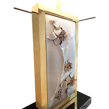 Load image into Gallery viewer, Sculpted Blossom Leather Lamp II thomas-george-gallery