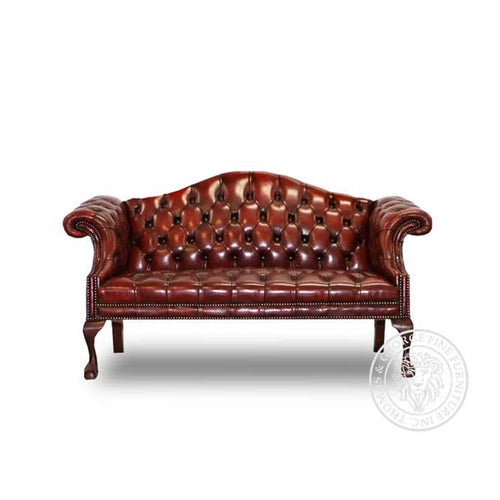 Camel Back Sofa in Antique Tufted Leather thomas-george-gallery