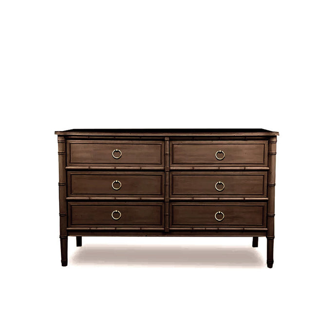 Chinoise Bamboo Horizontal Chest (6-Drawer)