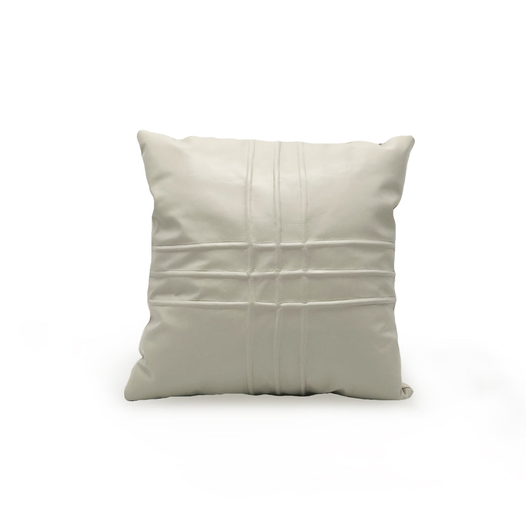Cross Sculpted Leather Cushion | Throw Pillow