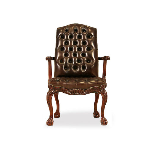 English Chippendale Arm Chair 948 Leather thomas-george-gallery