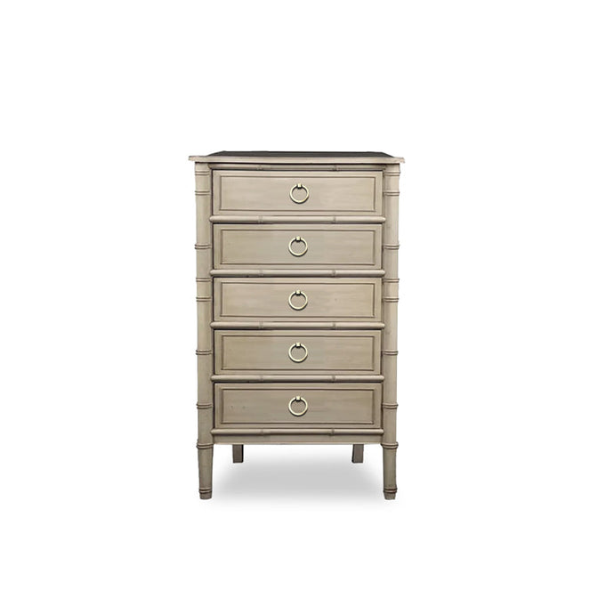 Chinoise Bamboo Upright Chest (5-Drawer)