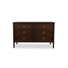 Load image into Gallery viewer, Chinoise Bamboo Horizontal Chest (6-Drawer)
