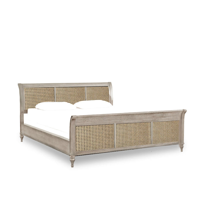 Caspian Cane Weave Sleigh Bed (Turned Feet)