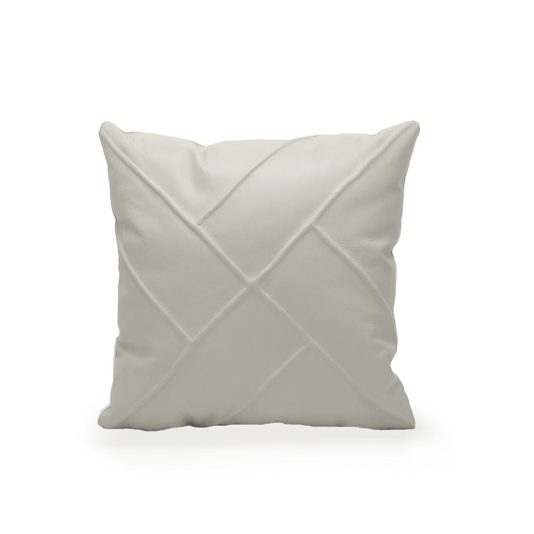 Weave Sculpted Leather Cushion | Throw Pillow