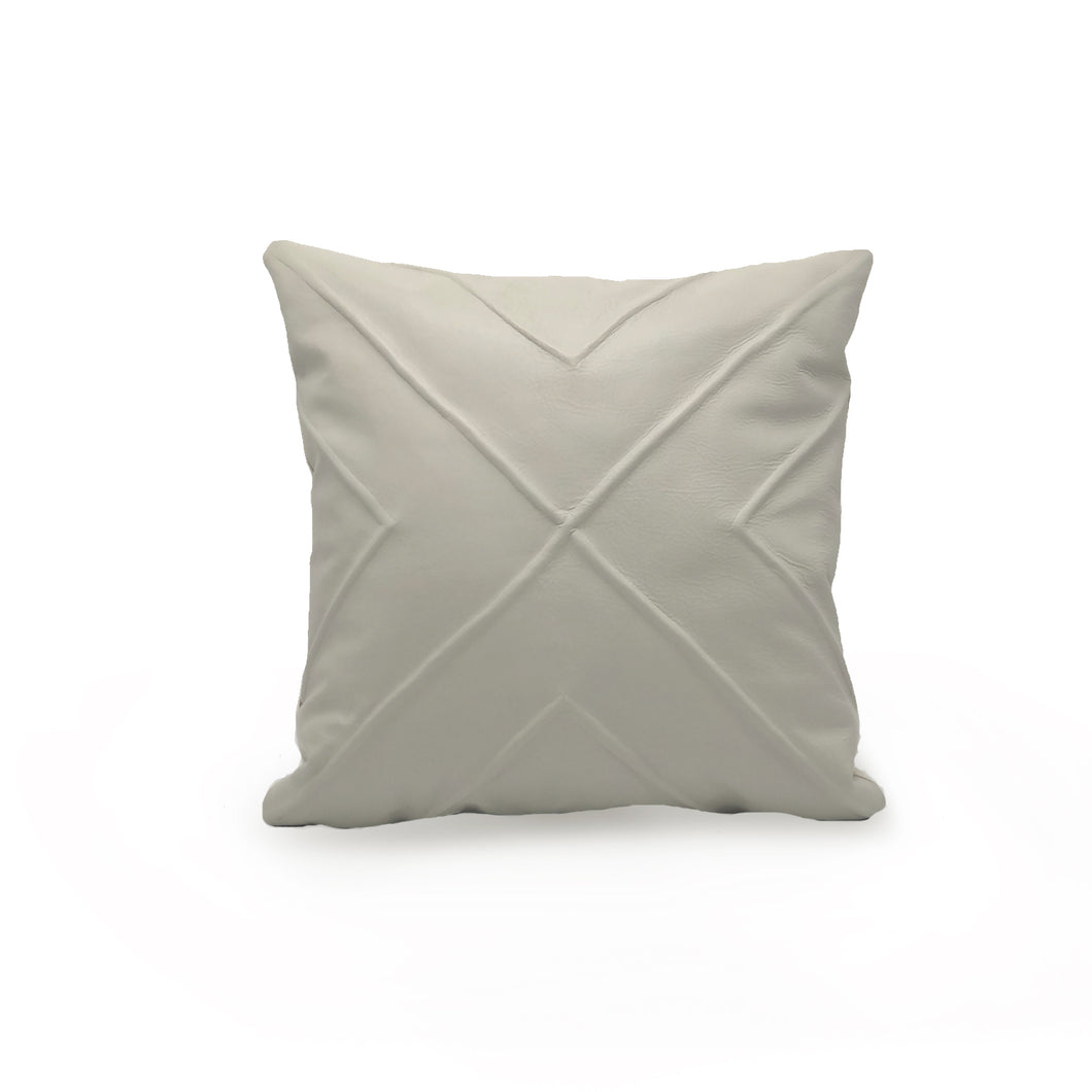 X Sculpted Leather Cushion | Throw Pillow