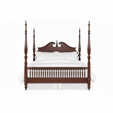 Load image into Gallery viewer, English Chippendale Finial Crown High Post Bed
