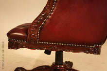Load image into Gallery viewer, English Chippendale Gentleman’s Swivel Chair
