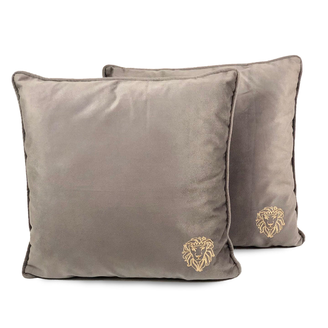 Velvet Mushroom Beige Cushion | Throw Pillow