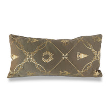 Load image into Gallery viewer, Grecian Brown &amp; Gold Cushion | Lumbar Pillow
