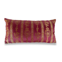 Load image into Gallery viewer, Burgundy &amp; Gold Thread Cushion | Lumbar Pillow
