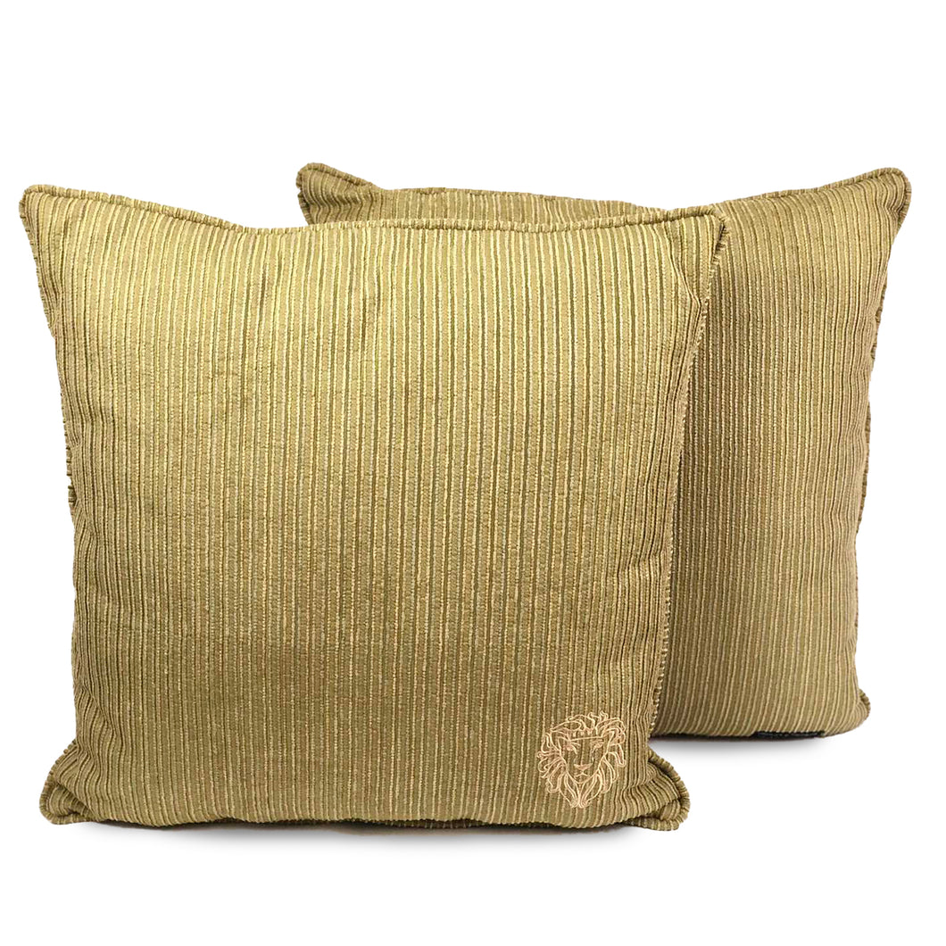 Textured  Stripe Pale Pistachio Green Cushion | Throw Pillow