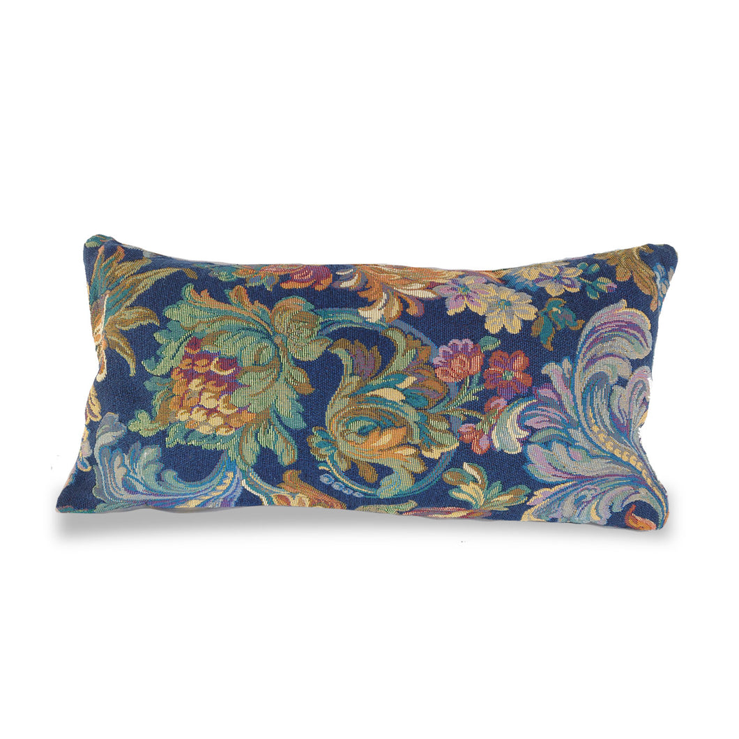 Indigo Foliage Cushion | Lumbar Pillow