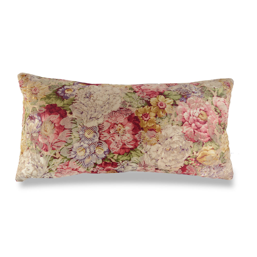 Pink Floral Cushion | Lumbar Pillow