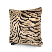 Load image into Gallery viewer, Tiger Fur Cushion | Throw Pillow - Tan &amp; Black
