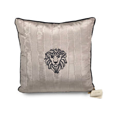 Load image into Gallery viewer, Moire Grey T&amp;G Embroidered Cushion | Throw Pillow

