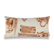 Load image into Gallery viewer, Bronze &amp; Cream Vintage Silverware Cushion | Lumbar Pillow
