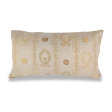 Load image into Gallery viewer, Cream &amp; Gold Thread Cushion | Lumbar Pillow
