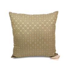 Load image into Gallery viewer, Tea Green &amp; Gold Thread Medallions Cushion | Throw Pillow
