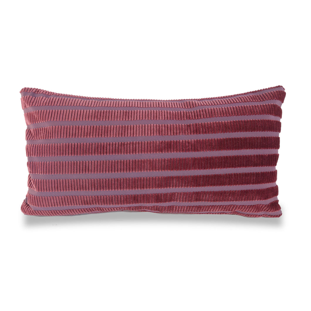 Burgundy Stripe Cushion | Lumbar Pillow