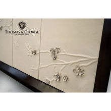 Load image into Gallery viewer, Nuovo Sideboard with Malabulak Blossom Hand Sculpted Leather
