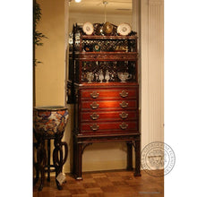 Load image into Gallery viewer, Chinese Chippendale Oriental Bureau Bookcase thomas-george-gallery
