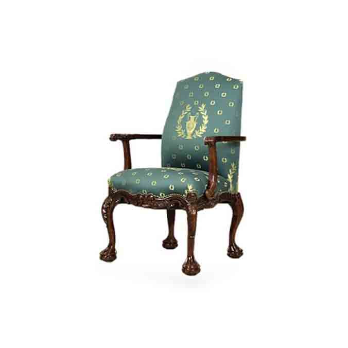English Chippendale Upholstered Arm Chair 948