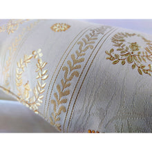 Load image into Gallery viewer, Cream &amp; Gold Thread Cushion | Lumbar Pillow

