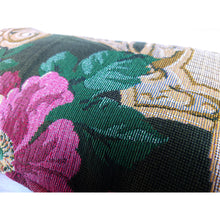 Load image into Gallery viewer, Pink and Sage Green Floral Scroll Cushion | Lumbar Pillow
