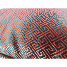 Load image into Gallery viewer, Red &amp; Black Greek Key Cushion | Lumbar Pillow

