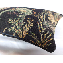 Load image into Gallery viewer, Black Chenille Tapestry Cushion | Lumbar Pillow

