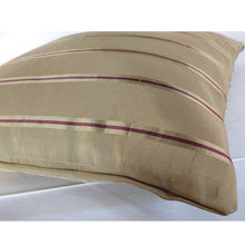 Load image into Gallery viewer, Burgundy &amp; Gold Stripe Drill Cushion | Throw Pillow
